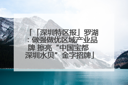 「深圳特区报」罗湖：做强做优区域产业品牌 擦亮“中国宝都 深圳水贝”金字招牌