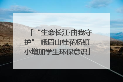 “生命长江·由我守护” 峨眉山桂花桥镇小增加学生环保意识