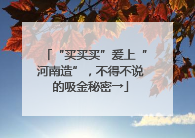 “买买买”爱上“河南造”，不得不说的吸金秘密→