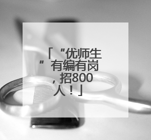 “优师生”有编有岗，招800人！