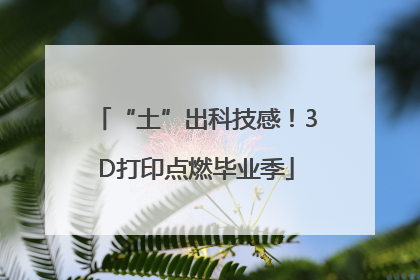 “土”出科技感！3D打印点燃毕业季