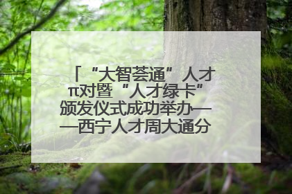 “大智荟通”人才π对暨“人才绿卡”颁发仪式成功举办——西宁人才周大通分会场亮点纷呈