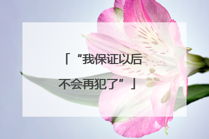 “我保证以后不会再犯了”