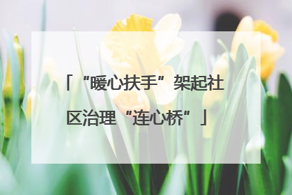 “暖心扶手”架起社区治理“连心桥”