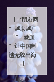 “朋友圈”越来越广 “一港通”让中国制造无缝出海