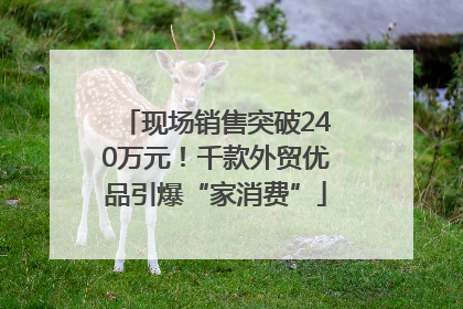 现场销售突破240万元！千款外贸优品引爆“家消费”