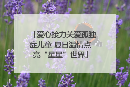 爱心接力关爱孤独症儿童 夏日温情点亮“星星”世界