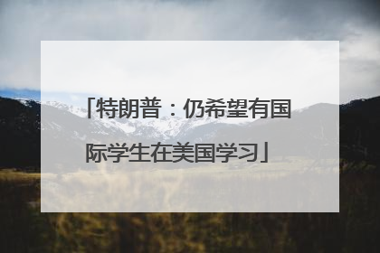 特朗普：仍希望有国际学生在美国学习