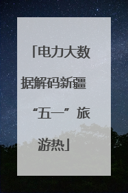 电力大数据解码新疆“五一”旅游热