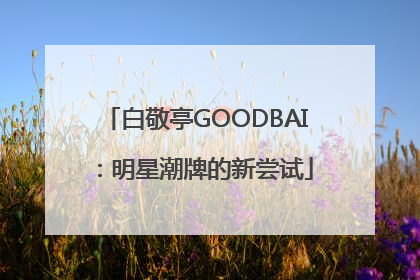 白敬亭GOODBAI：明星潮牌的新尝试