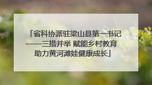 省科协派驻梁山县第一书记——三措并举 赋能乡村教育 助力黄河滩娃健康成长