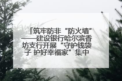 筑牢防非“防火墙”——建设银行哈尔滨香坊支行开展“守护钱袋子 护好幸福家”集中宣传日活动