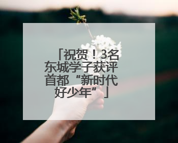 祝贺！3名东城学子获评首都“新时代好少年”