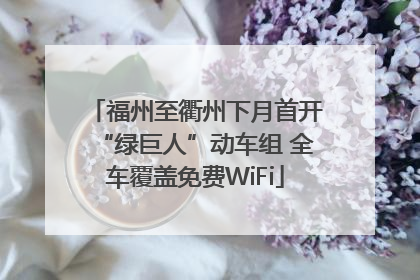 福州至衢州下月首开“绿巨人”动车组 全车覆盖免费WiFi