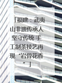 福建：武夷山非遗传承人坚守传统 手工制茶技艺再现“岩骨花香”