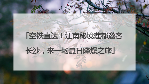 空铁直达！江南秘境莲都邀客长沙，来一场夏日降燥之旅