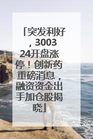 突发利好，300324开盘涨停！创新药重磅消息，融资资金出手加仓股揭晓