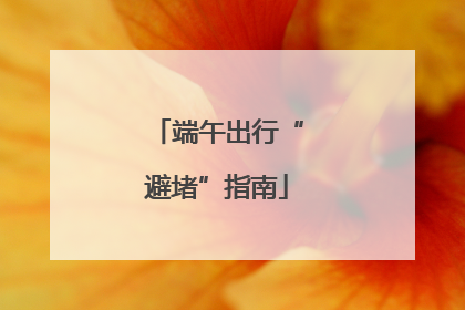 端午出行“避堵”指南