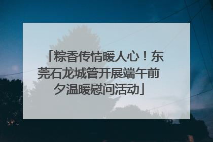粽香传情暖人心！东莞石龙城管开展端午前夕温暖慰问活动
