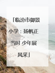 临汾市御景小学：扬帆正当时 少年展风采