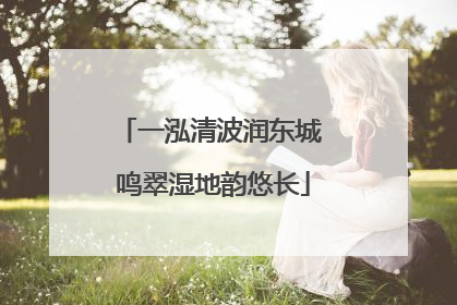 一泓清波润东城 鸣翠湿地韵悠长