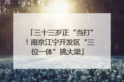 三十三岁正“当打”！南京江宁开发区“三位一体”挑大梁