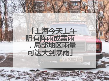 上海今天上午阴有阵雨或雷雨，局部地区雨量可达大到暴雨