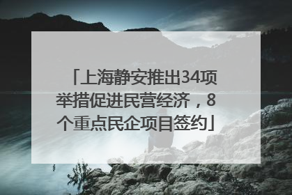 上海静安推出34项举措促进民营经济，8个重点民企项目签约