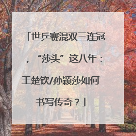 世乒赛混双三连冠，“莎头”这八年：王楚钦/孙颖莎如何书写传奇？