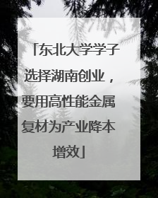 东北大学学子选择湖南创业，要用高性能金属复材为产业降本增效