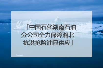中国石化湖南石油分公司全力保障湘北抗洪抢险油品供应