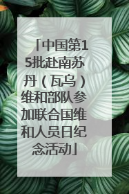 中国第15批赴南苏丹（瓦乌）维和部队参加联合国维和人员日纪念活动