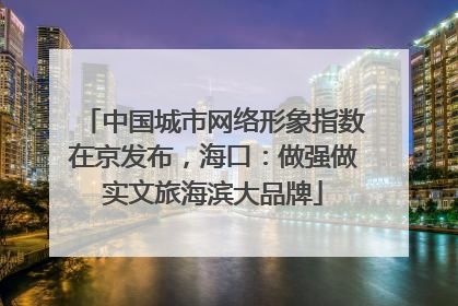 中国城市网络形象指数在京发布，海口：做强做实文旅海滨大品牌