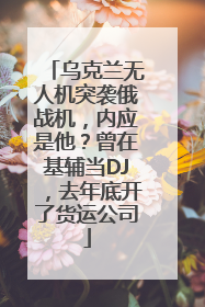 乌克兰无人机突袭俄战机，内应是他？曾在基辅当DJ，去年底开了货运公司