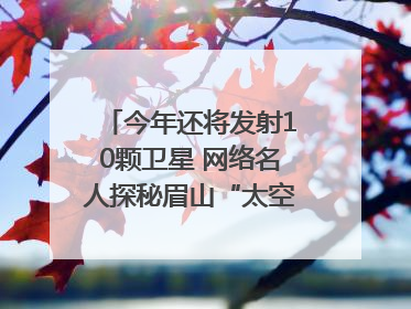 今年还将发射10颗卫星 网络名人探秘眉山“太空之眼”建设密码｜网络名人四川行