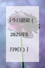 今日辟谣（2025年5月9日）