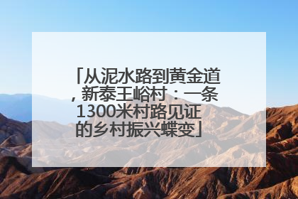 从泥水路到黄金道，新泰王峪村：一条1300米村路见证的乡村振兴蝶变