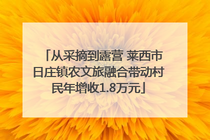 从采摘到露营 莱西市日庄镇农文旅融合带动村民年增收1.8万元