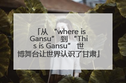 从 “where is Gansu” 到 “This is Gansu” 世博舞台让世界认识了甘肃