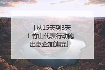 从15天到3天！竹山代表行动跑出惠企加速度