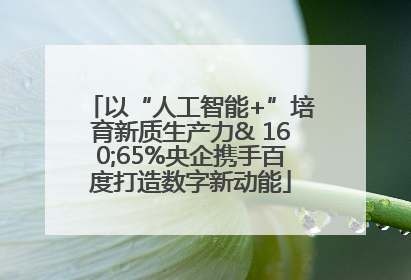 以“人工智能+”培育新质生产力& 160;65%央企携手百度打造数字新动能