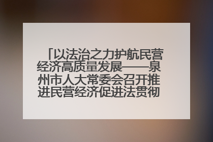 以法治之力护航民营经济高质量发展——泉州市人大常委会召开推进民营经济促进法贯彻实施座谈会