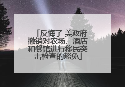 反悔了 美政府撤销对农场、酒店和餐馆进行移民突击检查的豁免