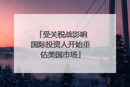 受关税战影响 国际投资人开始重估美国市场