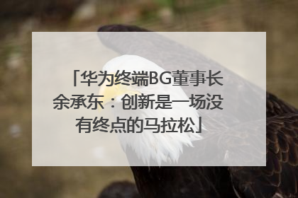 华为终端BG董事长余承东：创新是一场没有终点的马拉松