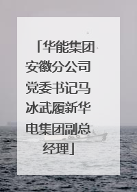 华能集团安徽分公司党委书记马冰武履新华电集团副总经理