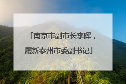 南京市副市长李晖，履新泰州市委副书记