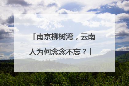 南京柳树湾，云南人为何念念不忘？