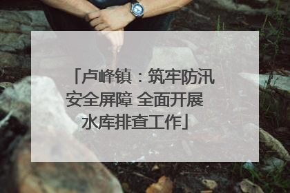 卢峰镇：筑牢防汛安全屏障 全面开展水库排查工作