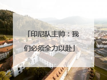 印尼队主帅：我们必须全力以赴